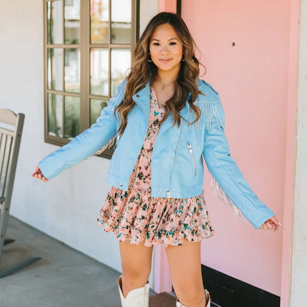 Buddy Love leather fringe jacket, never worn, small